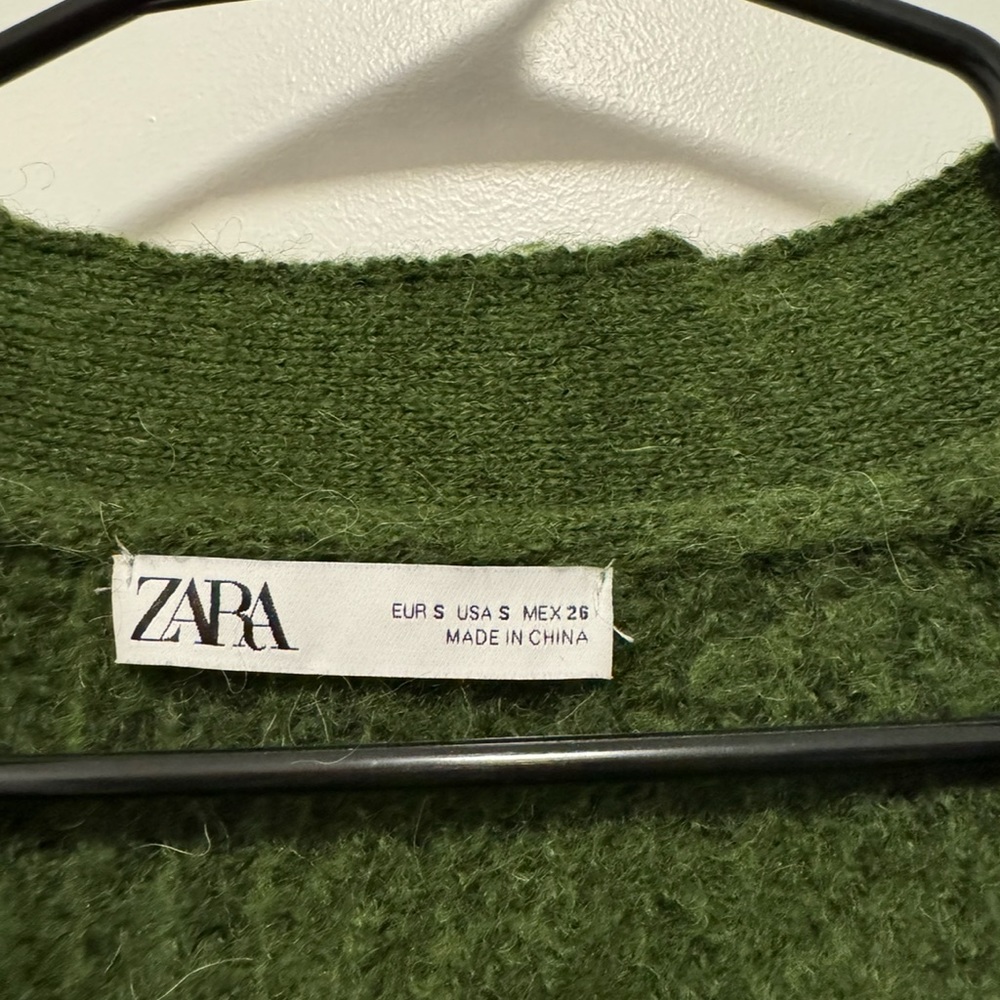 Zara Green Wool Cardigan - Picture 3 of 3